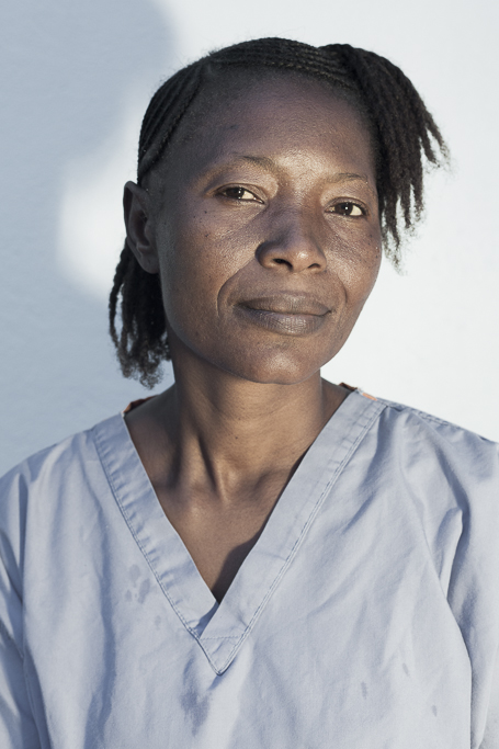 Theresa Mdoko. Laundry Officer. Worker of the Ebola Treatement Center of Moyamba. Sierra Leone.
